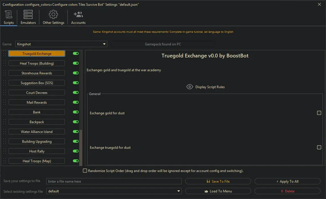Kingshot Bot - Truegold Exchange