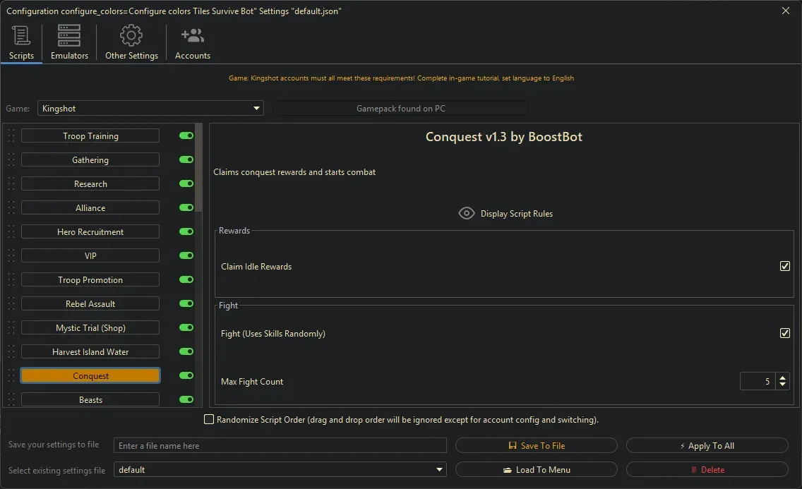 Kingshot Bot - Conquest