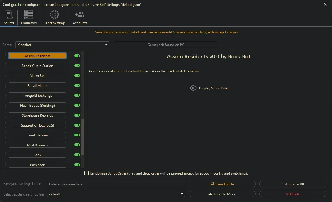 Kingshot Bot - Assign Residents