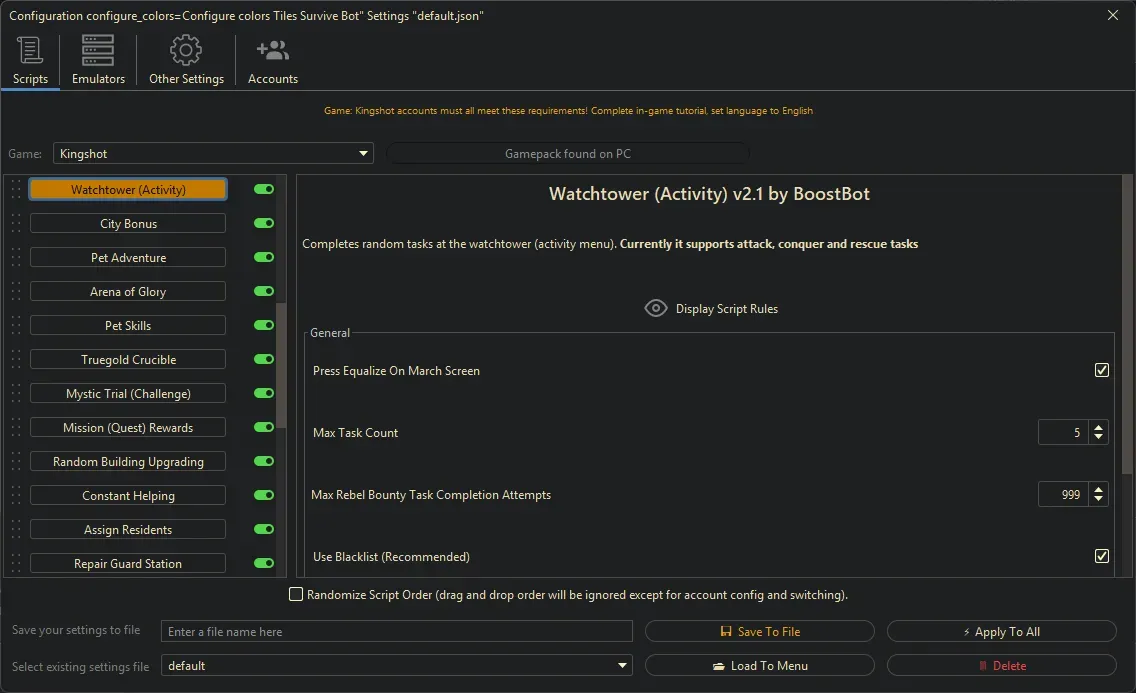 Kingshot Bot - Watchtower (Activity)