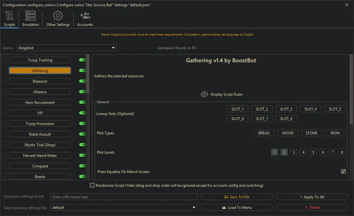 Kingshot Bot - Gathering