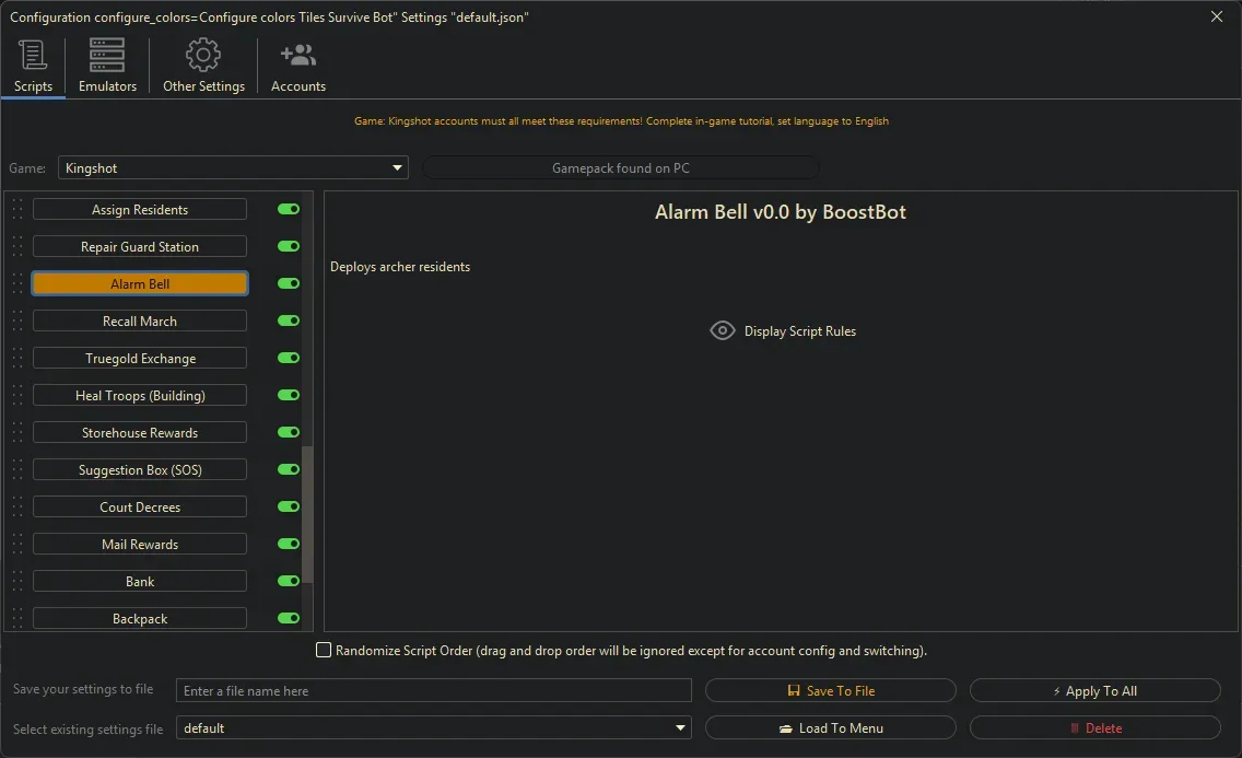 Kingshot Bot - Alarm Bell