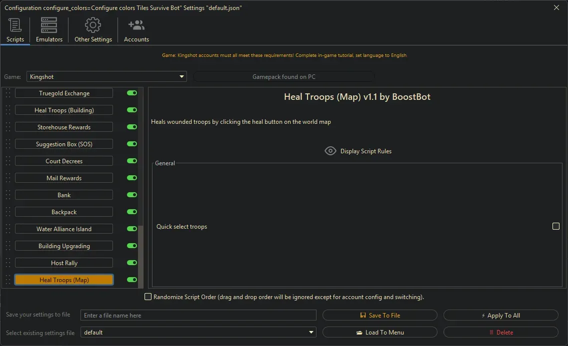 Kingshot Bot - Heal Troops (Map)