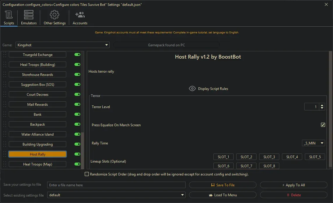 Kingshot Bot - Host Rally
