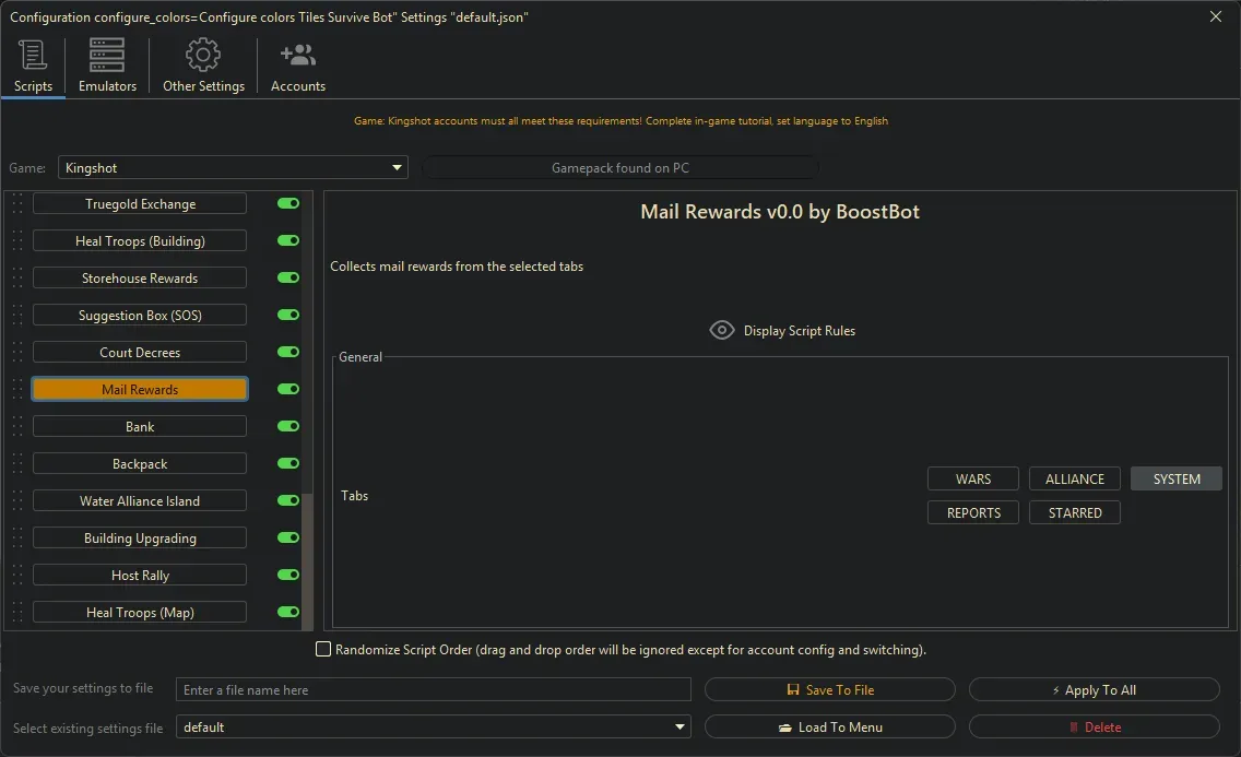 Kingshot Bot - Mail Rewards