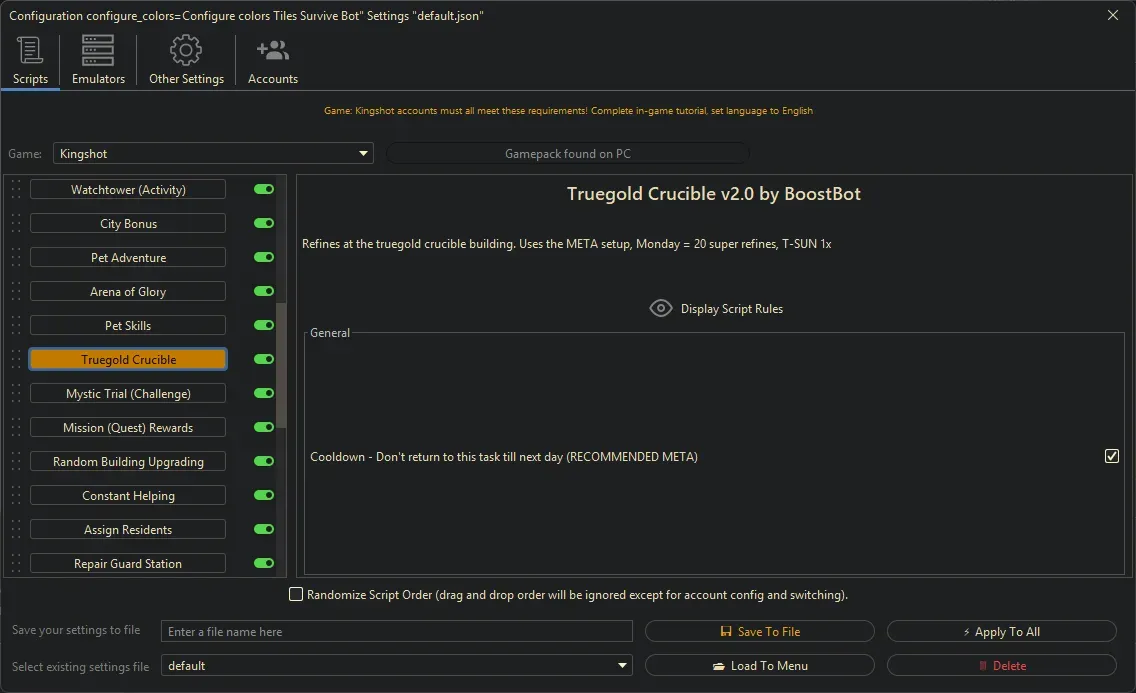 Kingshot Bot - Truegold Crucible